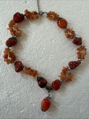 Unbranded Orange agate carnelian   Bead Necklace